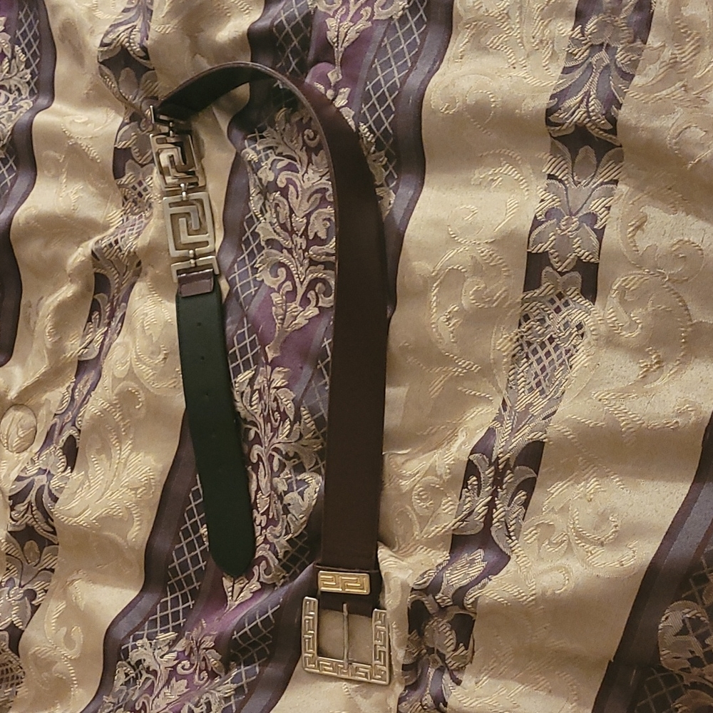 5/$25 New York Studio Brown belt with gold hardware woman size S